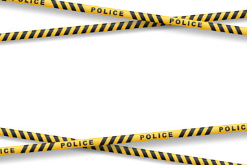 Caution lines isolated. Police tapes. Danger signs. Vector illustration