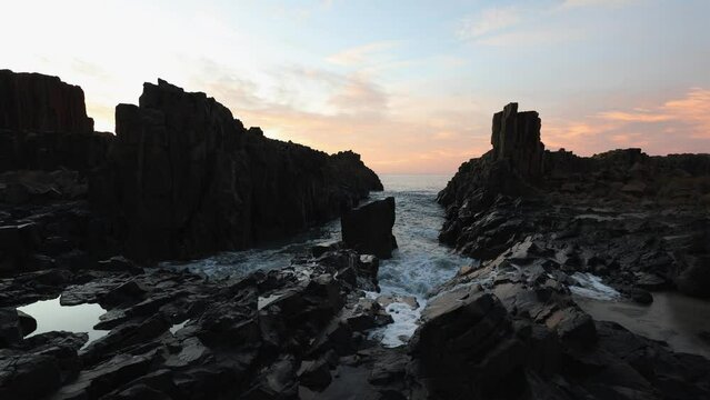 Wave splash at Bombo Quarry, Kiama, Australia.