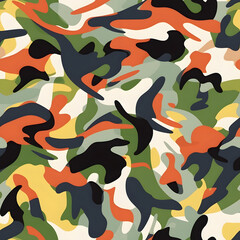 Seamless camouflage pattern perfect for military, hunting of fashion applications