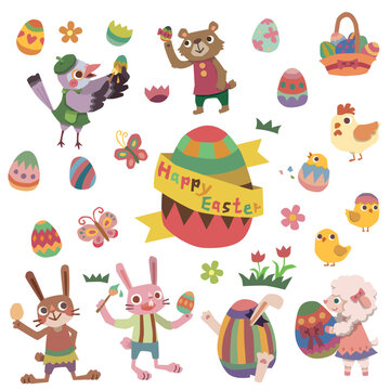 Happy Easter with many graphical elements © kappacha