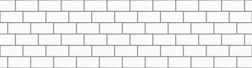 subway tile background. white seamless patter for kitchen backsplash, bathroom wall, shower. ceramic vector texture