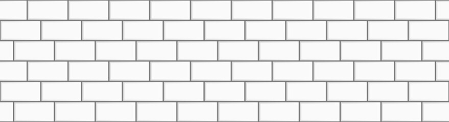 subway tile background. white seamless patter for kitchen backsplash, bathroom wall, shower. ceramic vector texture