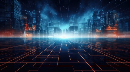 abstract future cityscape reflections