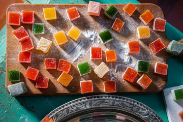 Turkish Coffee and Colorful Turkish Delights Photo, Üsküdar Istanbul, Turkey (Turkiye)