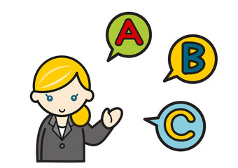 英語を話す金髪女性