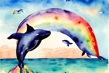 dolphin and rainbow.
Generative AI