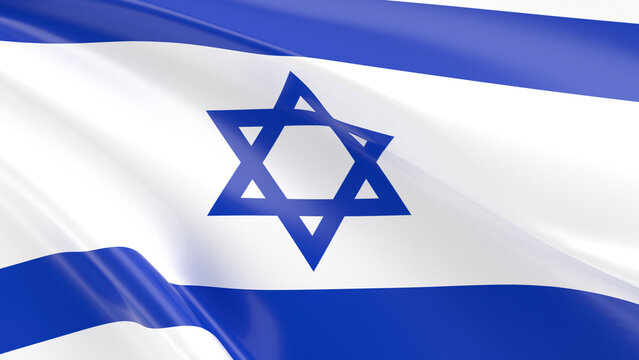 Israel flag waving 3D Illustration