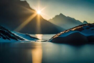 Obraz premium sunrise over the lake