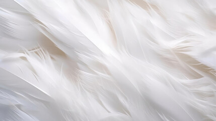 Macro photo of white hen feathers.