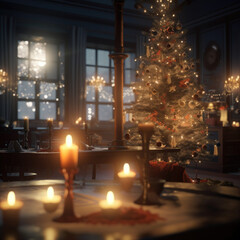 interior christmas.christmas time.Beautiful festively decorated.Background.Cozy Holiday
