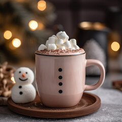 Fototapeta premium Hot Chocolate for The Christmas.Background