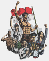 Illustration of Indonesian Independence Day
