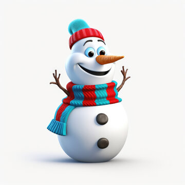 christmas funny snowman cartoon character.