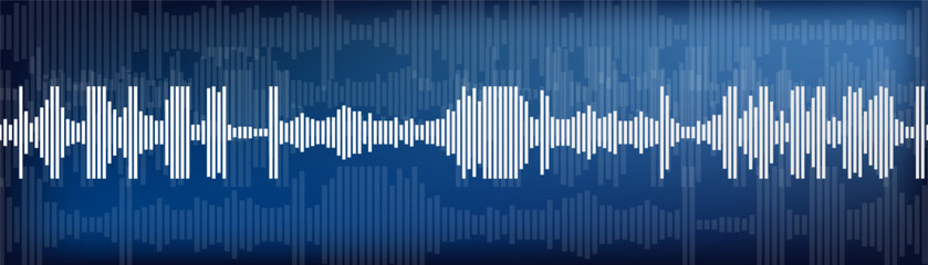 Sound waveform pattern, abstract music background. Vector modern illustration