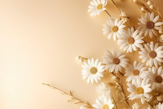 Elegant aesthetic chamomile daisy flowers pattern