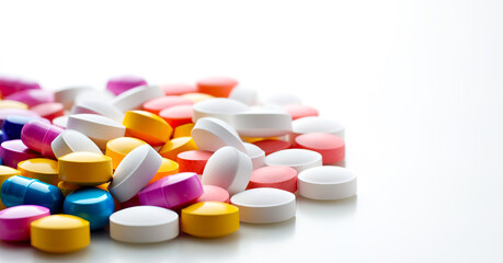 Obraz na płótnie Canvas Wide variety of tablets, pills and capsules.