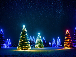 Weihnachtliche Landschaft Weihnachtsbaum