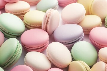 Obraz premium Macaroon sweet background. Generate Ai