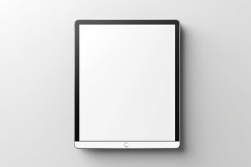 Tablet Display Mockup on Minimal Background. Professional and Modern iPad Mockup with Blank Screen, Top View. Digital Template for Smartphone or Cyberspace Photo. Generative AI