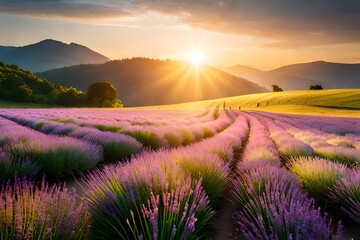 lavender field in region generated ai