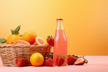 Mandarin beverage bottle mangos. Generate Ai