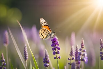 butterfly on flower generated ai