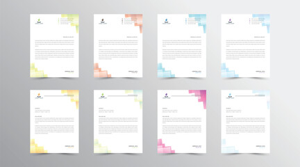 Letterhead Design Template. set Abstract Letterhead Design, Modern Business Letterhead Design Template