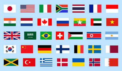 vector collection of flags of various countries