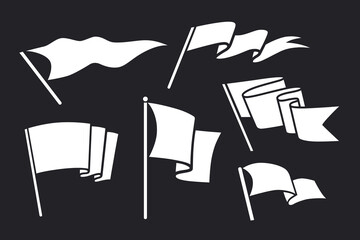 Flags set. Black and white images.