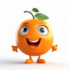 Cute cartoon orange character, animated with a face.