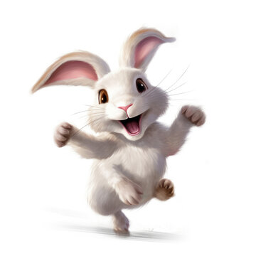 Cute cartoon bunny character, animated with a face.
