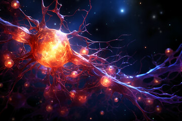 Fototapeta na wymiar Neuron like laniakea. AI generative