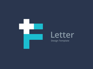 Obraz premium Letter F cross plus medical logo icon design template elements