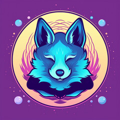 logo cartoon, cute wolf cartoon character logo, wolf symbol.	
