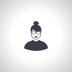 woman avatar. user icon. woman in glasses avatar.