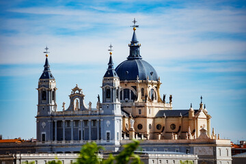 Rofs spire of Catedral de la Almudena at plaza Armeria