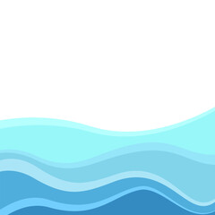 Sea wavy abstract background, Water waves, travel relaxation concept. Vector illustration.