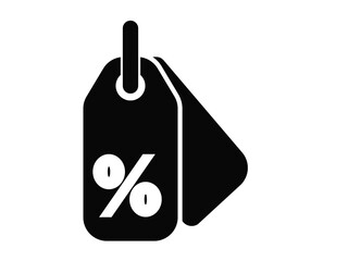 Grey Discount percent tag icon isolated on white background. Shopping tag sign. Special offer sign. Discount coupons symbol. Vector Illustration.
