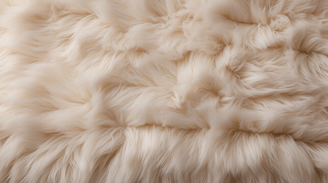 An image capturing the soft and fluffy texture of a lamb's wool, with a mix of white or cream tones in a cozy and comforting pattern