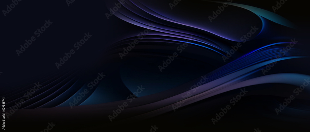 Poster 3d abstract curve background in media accompaniment sound wave making concept. communication, develo