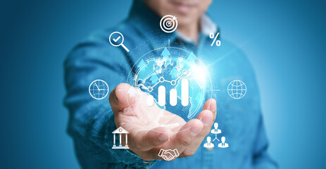 Concept for digital web marketing sales. Website advertising, online search engine marketing, social media marketing, email marketing, and other digital marketing strategies and objectives