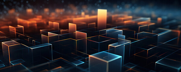 Obraz premium Abstract digital background. Can be used for technological processes, neural networks and AI, digital storages, sound and graphic forms, science, education, etc.