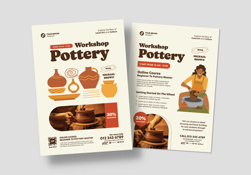 Pottery Ceramic Class Flyer Layout
