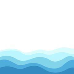 Sea wavy abstract frame background, Water waves, travel relax concept. Vector illustration.