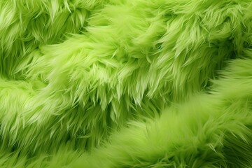 Abstract lime green artificial fluffy background. Carpet or rug