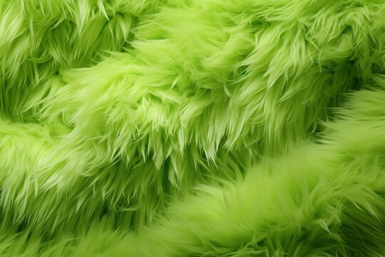 Abstract lime green artificial fluffy background. Carpet or rug