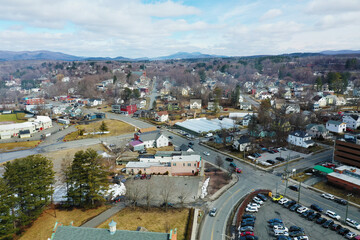 Obraz premium Aerial of Pittsfield, Massachusetts, United States in early spring
