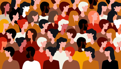 community diverse culture side view people standing together.