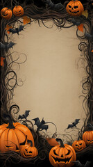 A rectangle with a halloween style border.