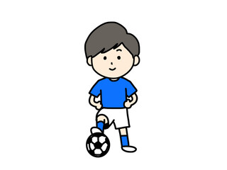 男性とサッカーボール